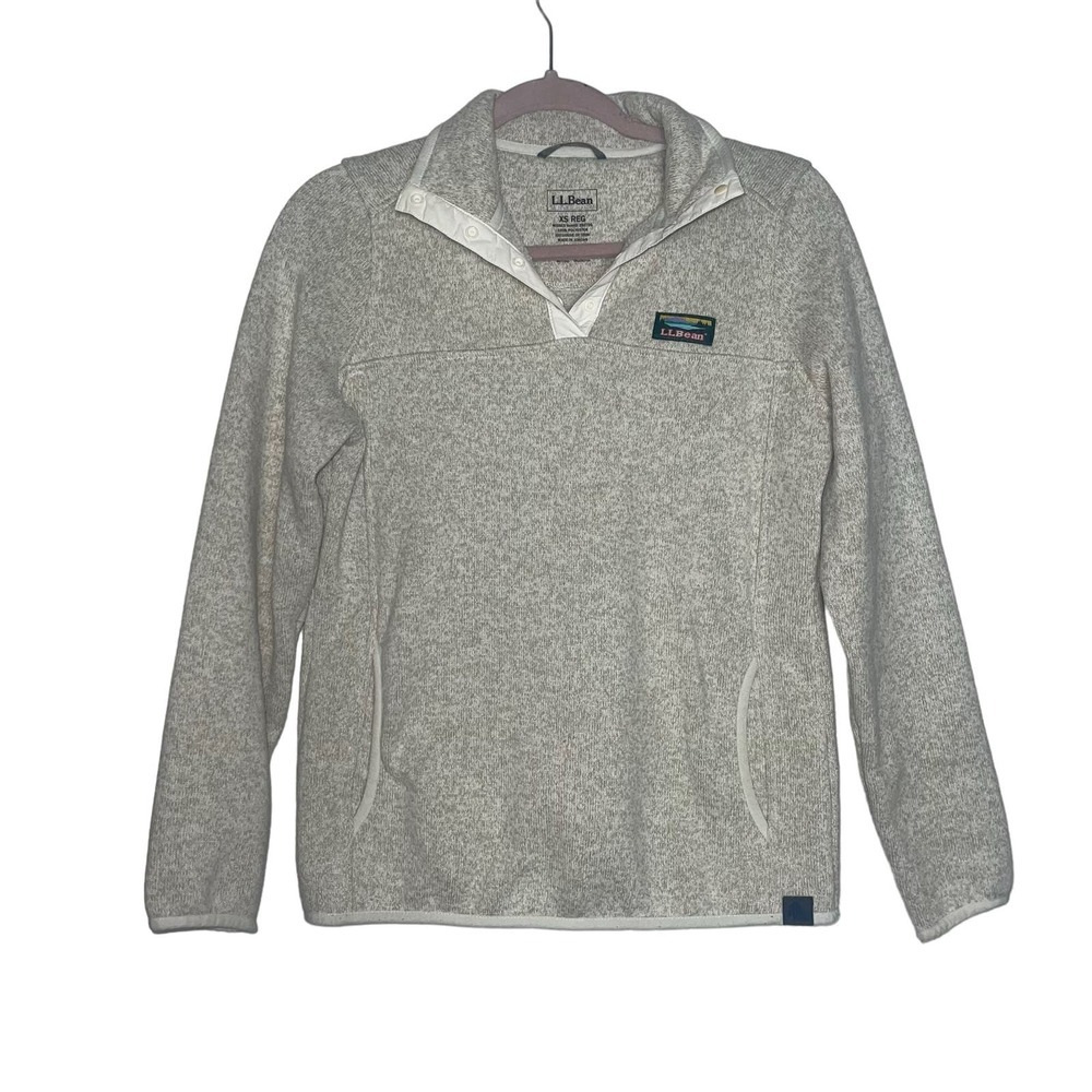 LLBean Cream Tan Pullover Sweater Size XS